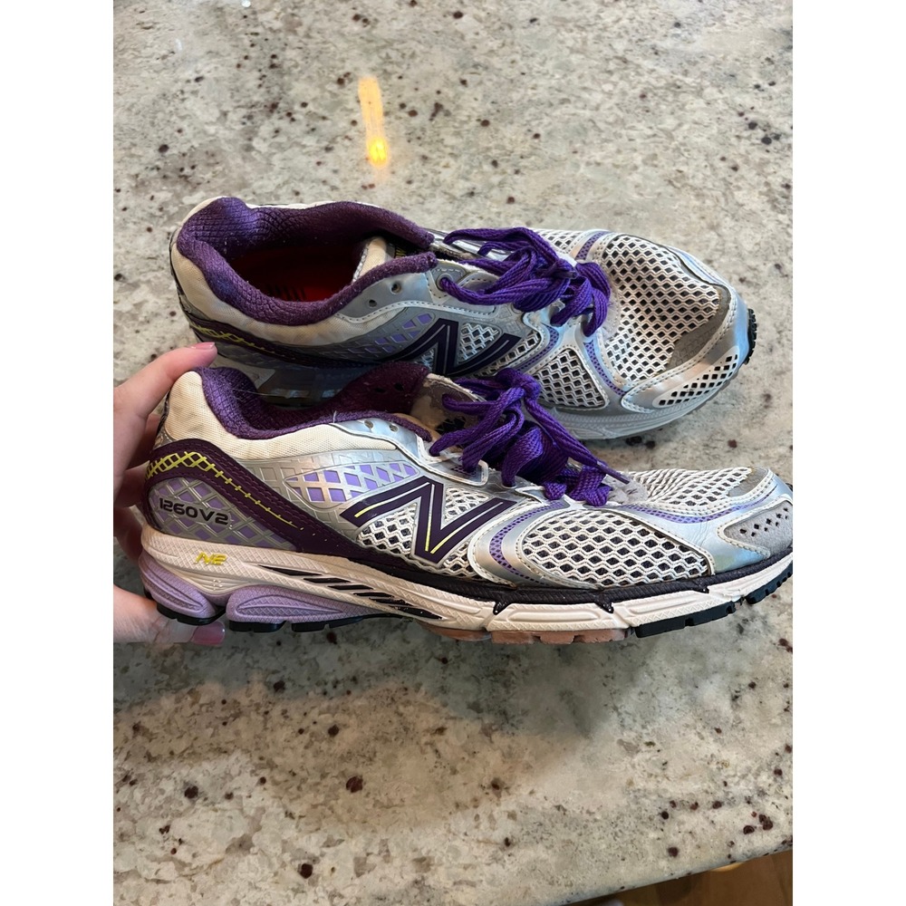 New Balance 1260v2 Women Running Shoes Silver Purple Yellow W1260GP2